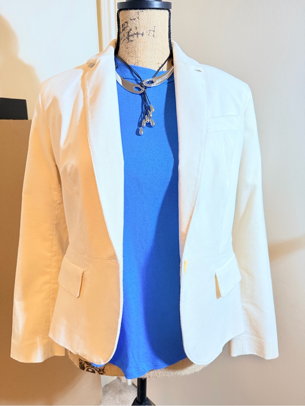 Talbots womens cream corduroy blazer 6p NWT